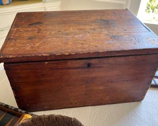 Antique shoe shine box part of the in-person sale Friday and Saturday.