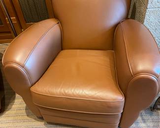 $4000.  Onbline purchase available starting at 9 am sharp until 4pm Thursday.   Click message icon for instructions. Pair of Chatelain Lord of the Manor style chairs upholstered in leather with walnut leg finish. 38”w X 36”d X 36”h. Originally $5,000 each.   Will consider selling separately.   They are not onsite.