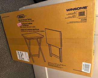 Pair of winsome tv trays for sale during in-person shopping Friday and Saturday.