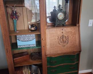 Antique Oak Secretary Bookcase 