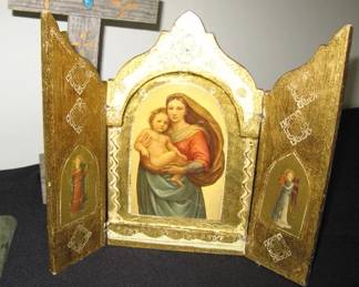 Folding Wood Madonna and Child