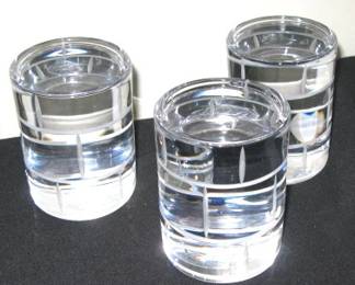 Tiffany crystal candle stands