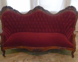 J H BELTER ROSEWOOD SOFA EXACT PATTERN FROM ROSALEE MANSION NATCHEZ MS