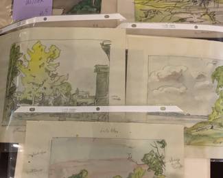 Frank Wilcox, Cleveland School watercolor drawings