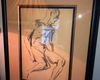 Henry Keller, Cleveland, Male figure study/drawing