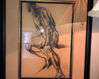 Henry Keller, Cleveland, Male drawing/figure study 