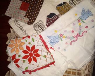 Hand stitched linens