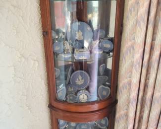 Curved front corner curio....Wedgwood...Jasperware