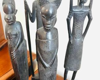 African carved wooden statues