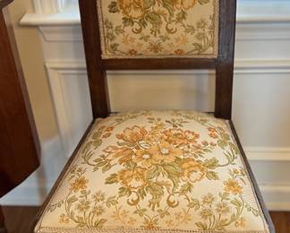 Embroidered entrance hall or foyer chair.