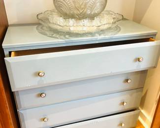 Lovely Soft pallet four drawer chest with beautiful hardware