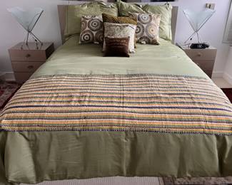 Headboard w/ two end tables .