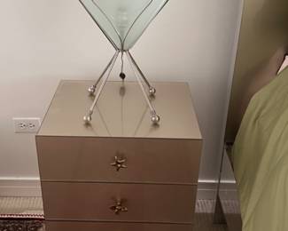 Single end table with lamp.