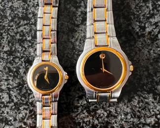 Woman’s Monaco, Men’s Movado.
