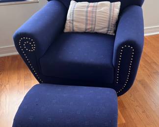 Modern chair and ottoman.