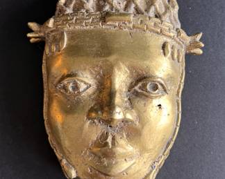 Brass African mask.