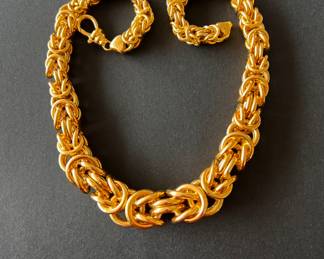 Byzantine style, 18k yellow gold necklace.