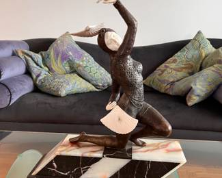 Orientalist dancer with fan, 1930’s, Claire Jeanne Robert Colinet.