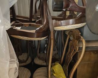 8 Chippendale style dining chairs.