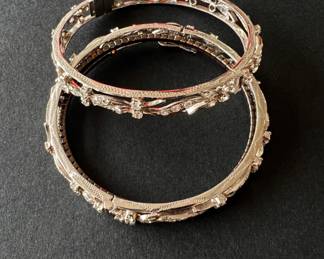 Two 18k white gold bracelets with diamonds.