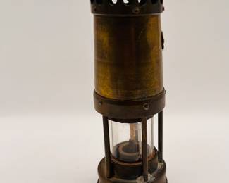 1 of 2
Vtg Brass Miners Lamp