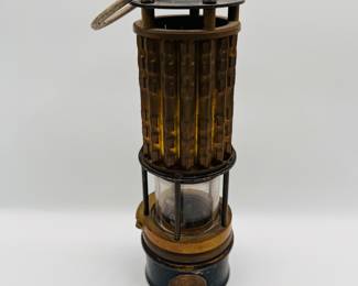 1 of 2
Antique Brass Miners Lamp