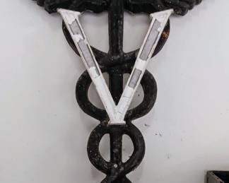 Dr Nesbitt’s Office Caduceus Veterinary Symbol