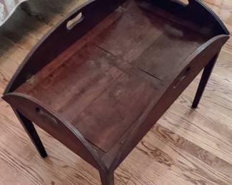 Antique coffee folding side table