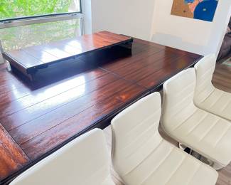 High solid wood table with extension 