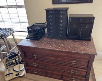 vintage typewriter marble vintage dresser with original keys