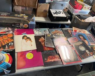 disco and classic rock vinyl records