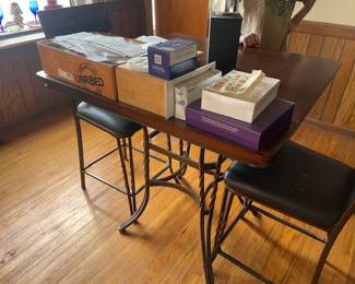 pub height table with four chairs