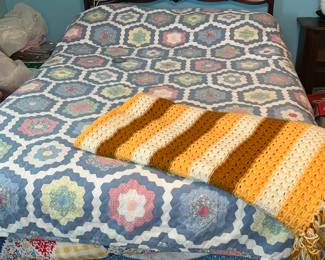 Wood bed frame and mattress 