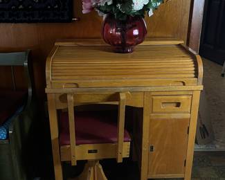 Vintage children’s roll top desk 