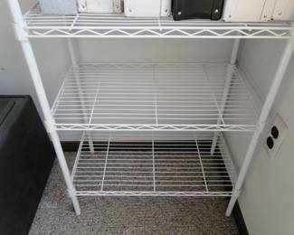 White coated shelving unti