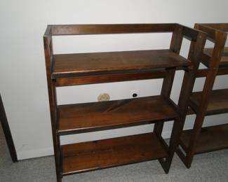 Look, a pair of solid wood bookcases