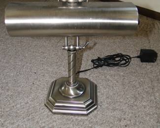 Very nice brushed silver piano or desk lamp