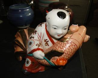 Oriental inspired, ceramic decorative piece