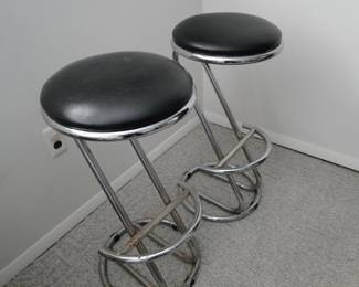 Mid Century Modern pair of stools.  The real deal, sleek and elegant styling in this pair