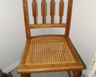 Vintage, wood and cane seat chair