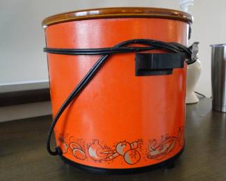 Vintage orange crock-pot