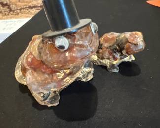 Vintage resin frogs