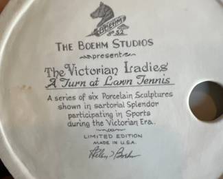 boehm studios the victorian ladies a turn at lawn tennis part of a series of 6 porcelain statues. (Only one at the sale)