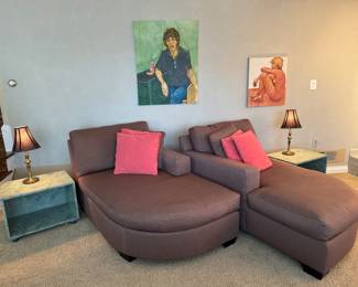 Max Home Upholstered Chaise Lounges (64"L x 38"W x 30" Back Height)