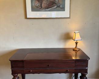 Antique Flip-Top Writing Desk (22"D x 50"W x 35"H)