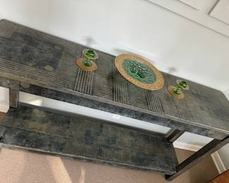 Hand-painted Console Table (17-1/2"D x 67"W x 34"H)