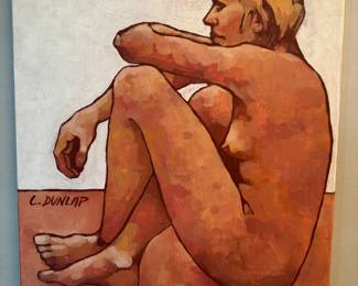 Original Oil on Canvas Nude by Leslie Dunlap (24"H x 20"W)