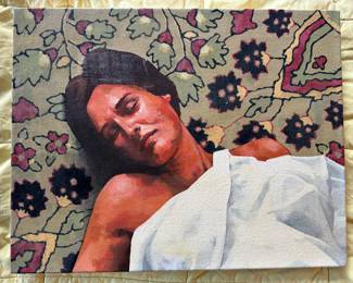 Original Oil on Canvas "Woman Sleeping" Signed by Leslie Dunlap