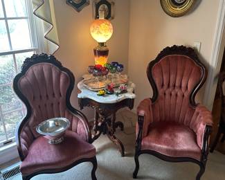 Victorian Chairs and Table