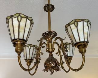 Electrified Brass Light Fixture believed to be from Monte Sano Hotel